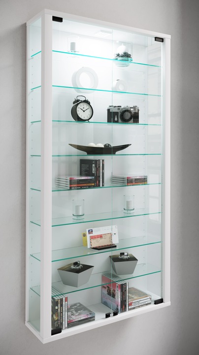 Produktbild VCM Sammel Wandvitrine Holz Glas Vitrosa Maxi (59 x 18 x 114 cm)