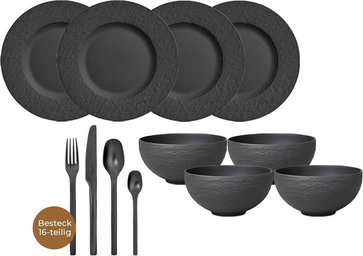 Villeroy & Boch Table Service with Cutlery Manufacture Rock (24 Piece)
