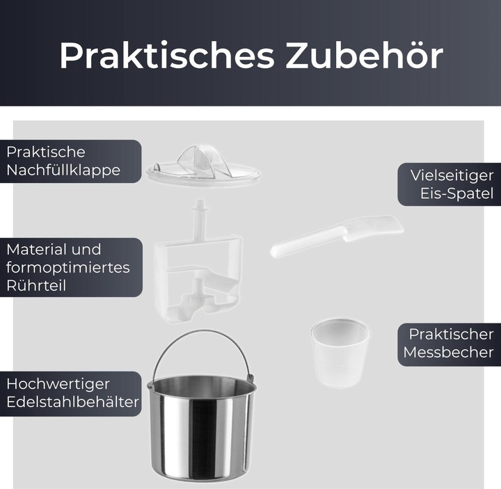 Immagine prodotto KLAMER 2-in-1 Eismaschine & Joghurtbereiter 2 L, 180 W