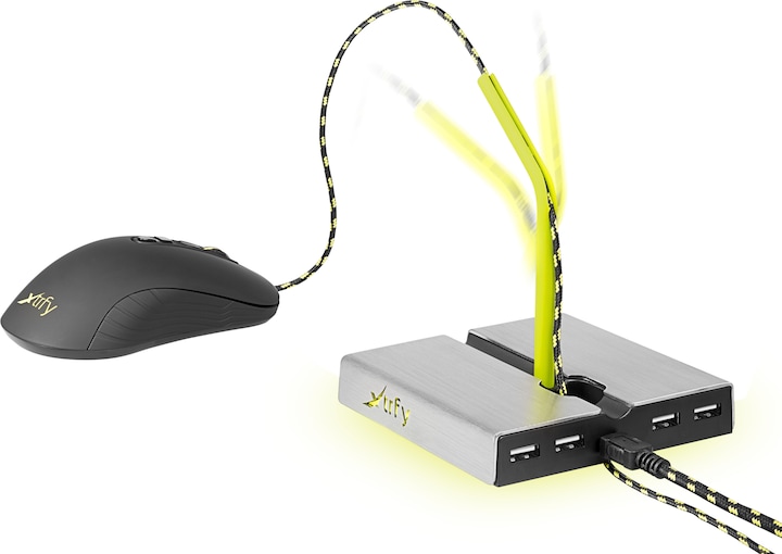 Actual product image CHERRY xtrfy B1 Mouse Bungee with LED and USB Hub
