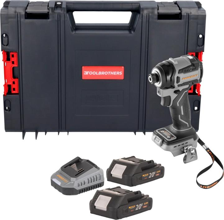 Produktbild Procraft Industrial ID20Abb Akku Schlagschrauber 20 V 180 Nm 1/4" + 2x Akku 2,0 Ah + Ladegerät + (Schlagschrauber)