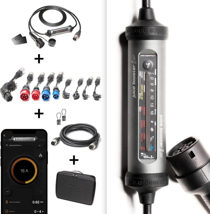 Image du produit Juice Technology Juice Booster 3 air Master Traveller Set (Type 2, 11 kW, 16 A, CEE 7/7, CEE 16, CEE 32, Type 13)