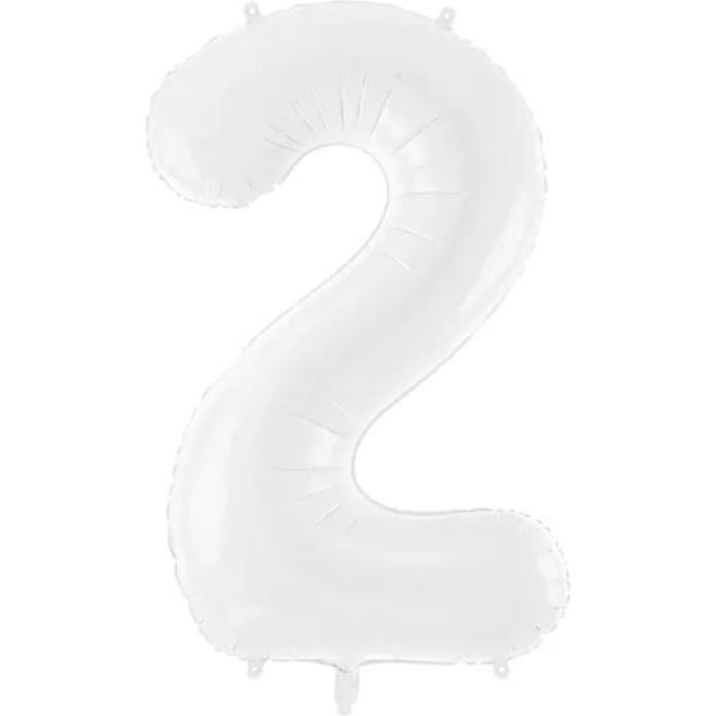 Partydeco Ballon alu Chiffre "2" Blanc (1 x) (FB130-2-008)