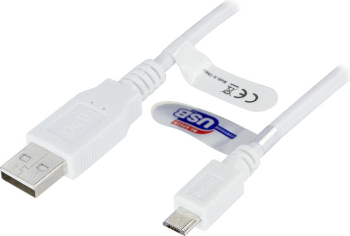 Image du produit Deltaco Câble Micro USB 3 m Blanc (3 m, USB 2.0)