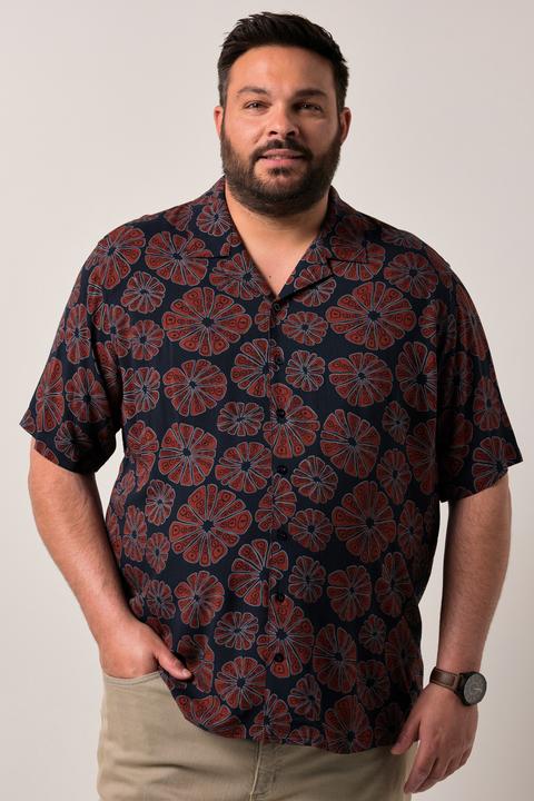 Immagine prodotto Men+ Viskose-Hemd, Halbarm, Alloverprint, Cubakragen, Cuba Fit (6XL)