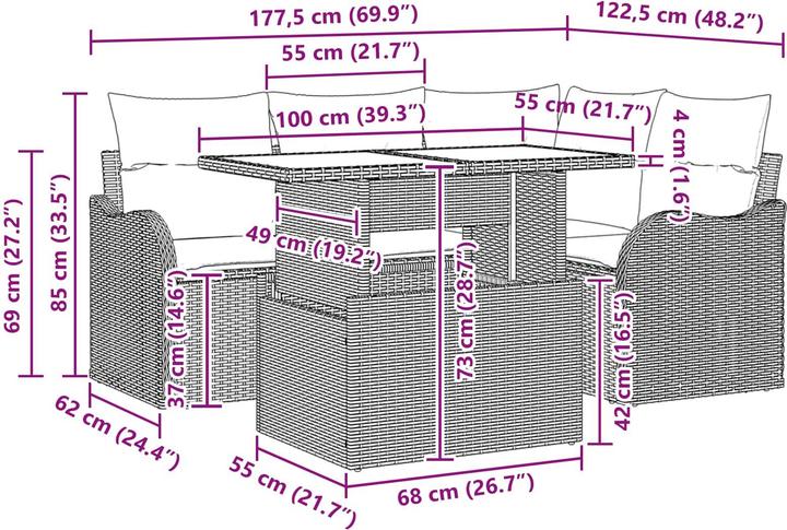 Produktbild vidaXL Gartensofa-set