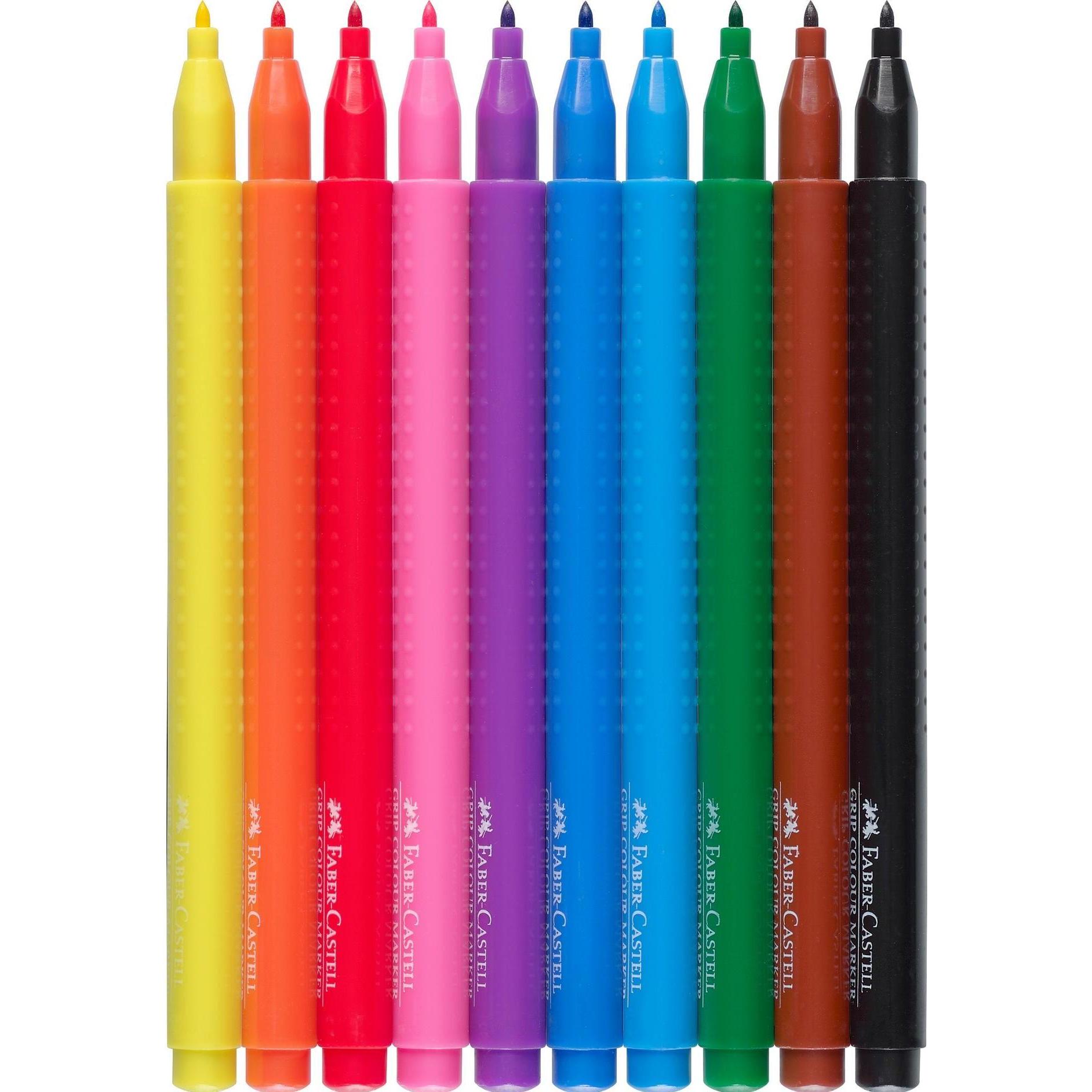 Thumbnail - Faber-Castell, Malstifte, Fasermaler Grip Colour (Mehrfarbig, 10 x)
