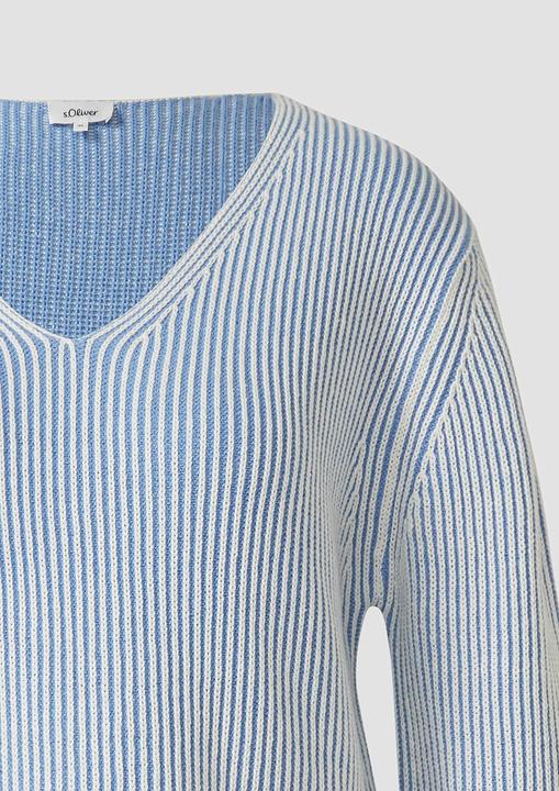 Produktbild s.Oliver Strickpullover Baumwollmix-Strickpullover mit V-Ausschnitt (32)