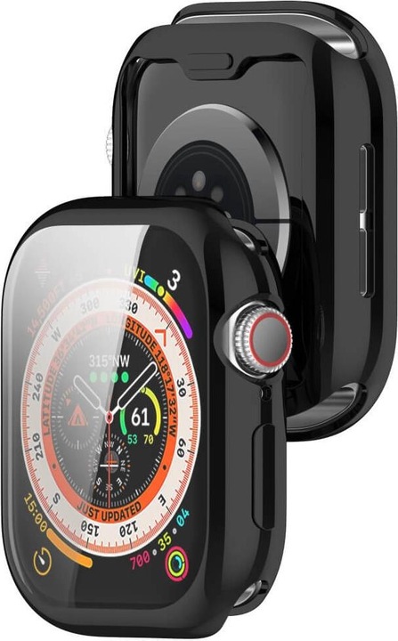 Actual product image Cover-Discount Apple Watch 10 - 46mm - Rubber protection case metal look