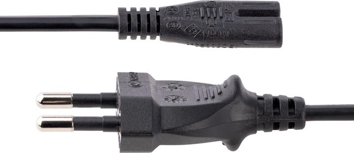 Actual product image StarTech com 2m (6ft) Laptop Power Cord, EU Plug to C7, 2.5A 250V, 18AWG, Laptop Replacement Cord, P (2 m)