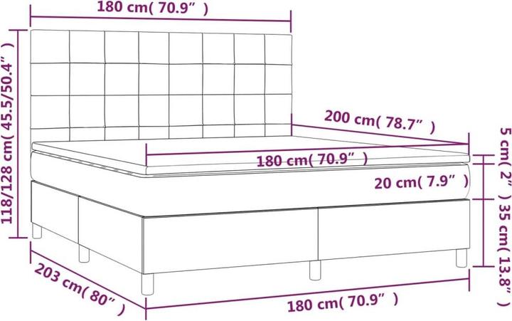 Produktbild vidaXL Boxspringbett (180 x 200 cm)