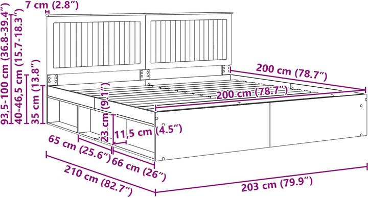 Image du produit vidaXL Moderner Bettrahmen (200 x 200 cm)