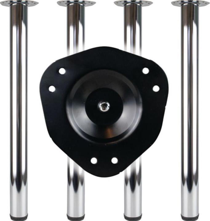 Produktbild BMB Tischbein-Set Edelstahl-Effekt 80 mm Höhe 710 mm Platten-Befestigung