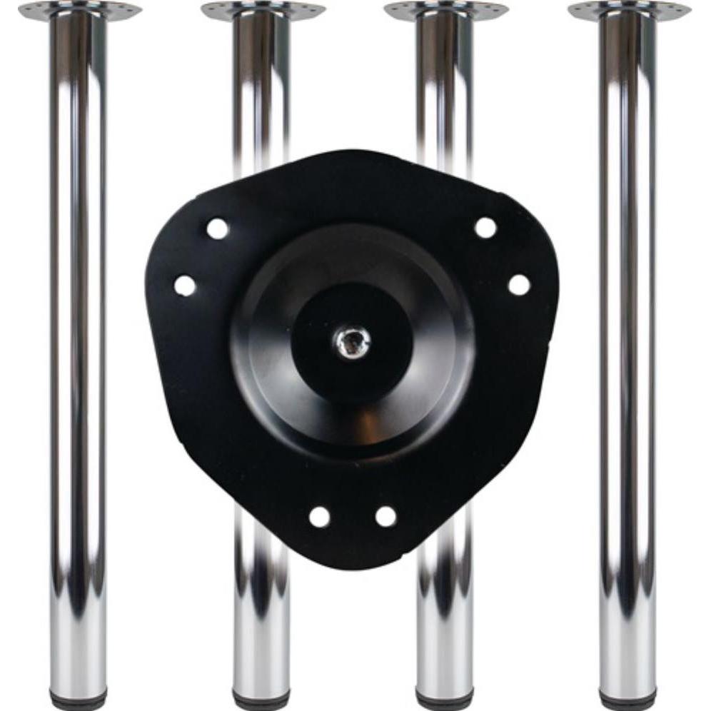 BMB, Tischbeine + Tischgestell, Tischbein-Set Chrom poliert 80 mm Höhe 710 mm Platten-Befestigung