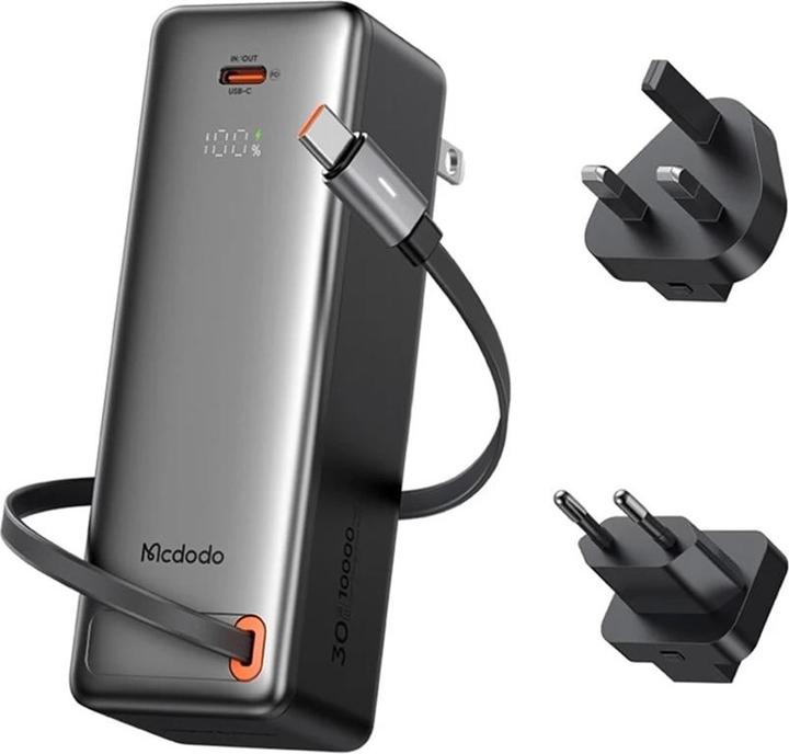 Produktbild Mcdodo - 30W Powerbank ausziehbares Kabel mit austauschbaren Adapter (10000 mAh, 30 W)