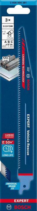 Actual product image Bosch Professional Zubehör Expert Vehicle Rescue S 1157 CHM reciprocating saw blade, 3 pieces
