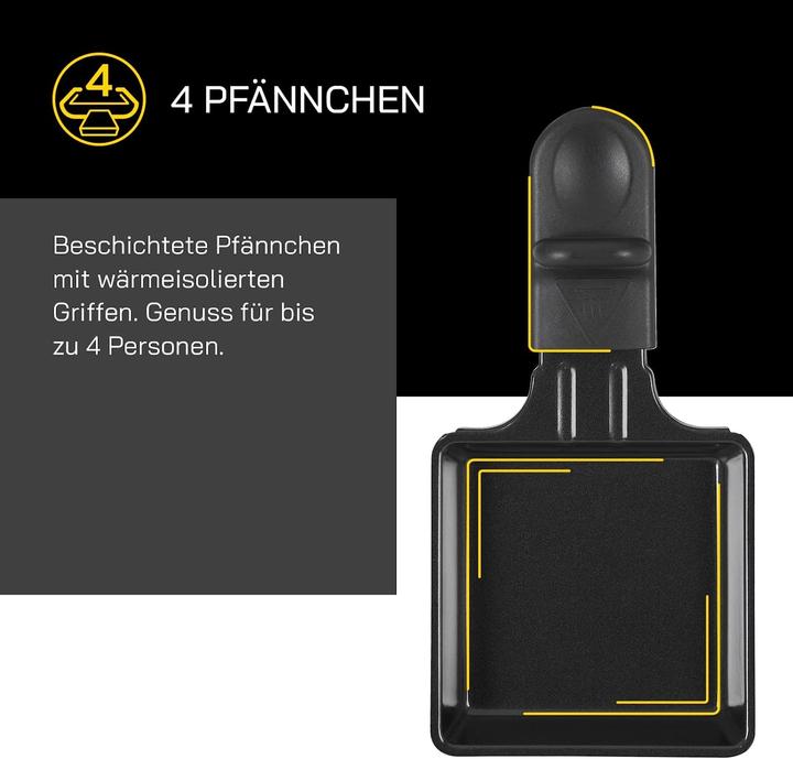 Productafbeelding Gutfels 4-pan RACLETTE 4010 Voor maximaal 4 personen Anti-aanbaklaag Omslagplaat S