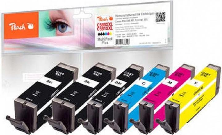 Produktbild Peach Tinte Canon PG/CLI-580/1XXL 2x BK, PBK, C, M,Y (M, C, Y, PBK, BK)