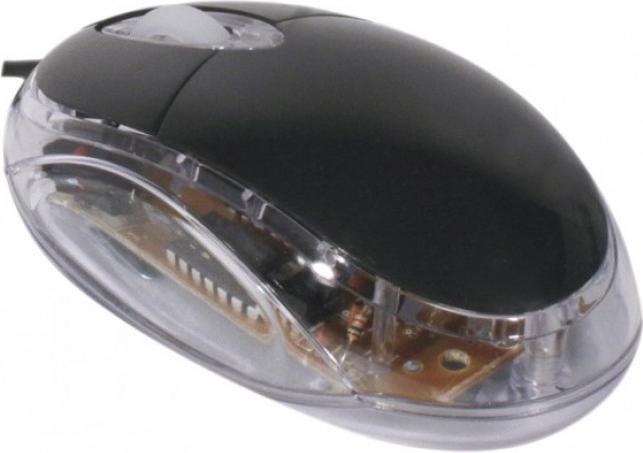 Actual product image Exertis Connect Optical mini USB mouse with black luminous paint (Cable)