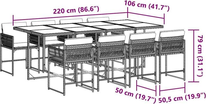 Produktbild vidaXL Garten Essgruppe