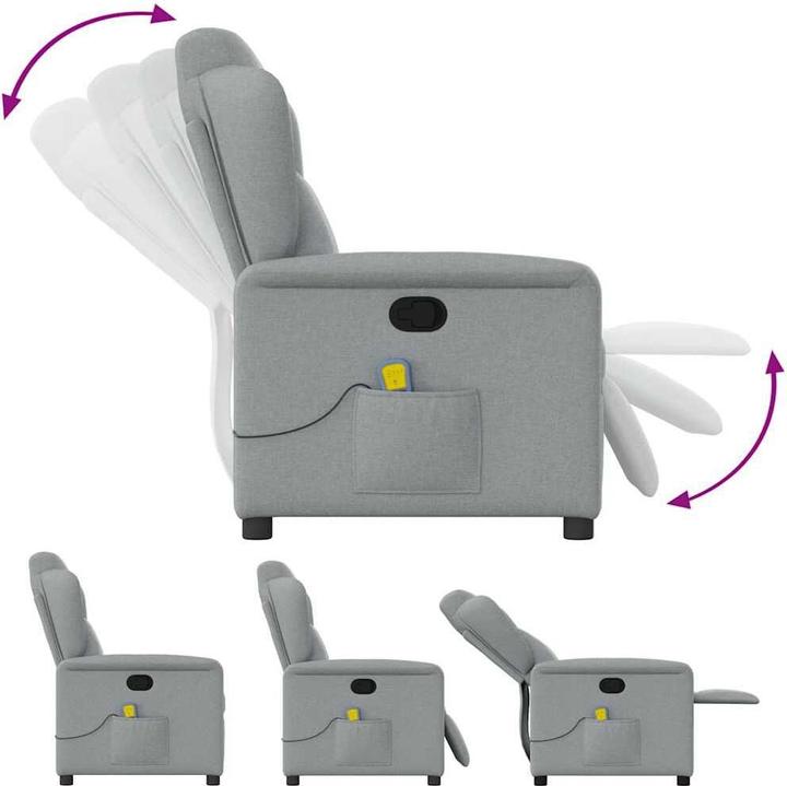 Immagine prodotto VidaXL Sedia da massaggio in tessuto grigio chiaro