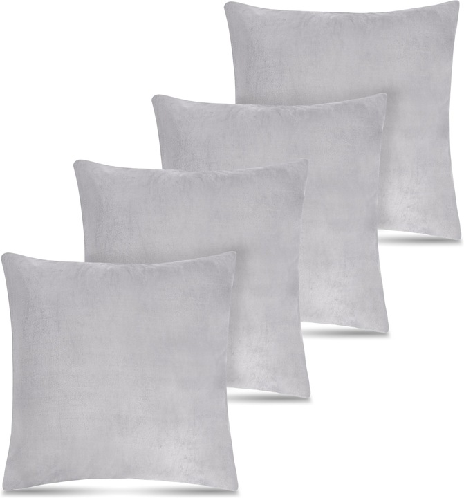 Produktbild Aspero 4 x Flanellkissen Bezüge 60x60cm Hellgrau (60 x 60 cm)