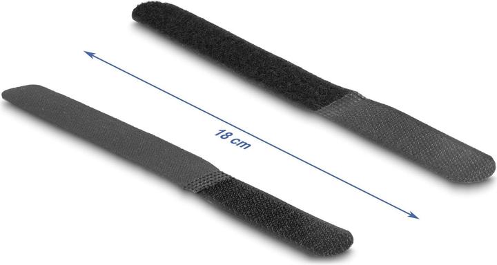 Actual product image Delock Velcro cable tie L 180 x W 20 mm black 10 pcs. (Velcro cable ties, 180 mm, 10 pcs.)
