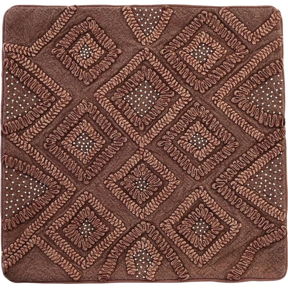DKD Home Decor, Cuscino decorativo, Kissenbezug Braun Rhombusse 50 x 1 x 50 cm (50 x 50 cm)