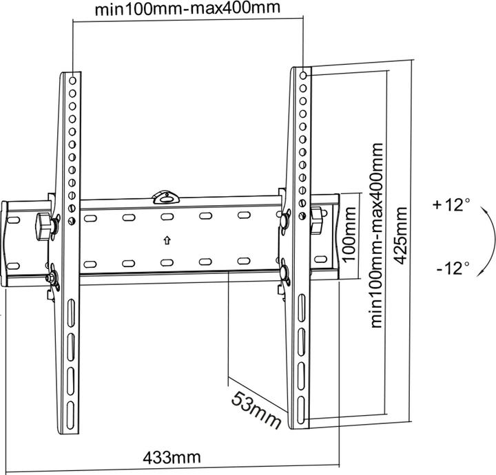 Produktbild InLine Klammer - für LCD-Display - Schwarz - Bildschirmgrösse: 81.3-139.7 cm (32"-55") (Wand, 55", 40 kg)