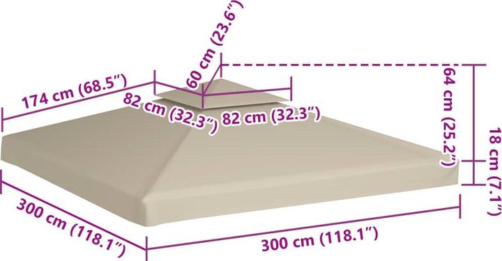 Actual product image vidaXL Xerane (300 cm, 82 cm)