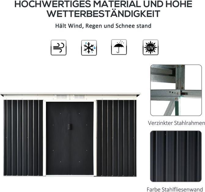 Immagine prodotto Swisshandel24 Casetta da giardino, casetta da giardino, casetta per attrezzi con porta scorrevole, finestra di