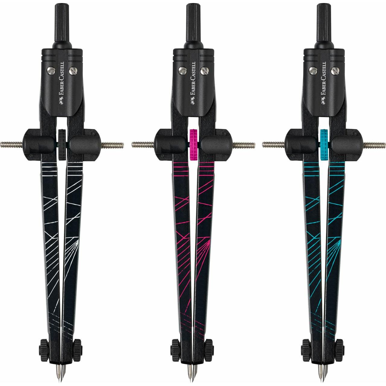 Faber-Castell Twister 2022, Zirkel, Türkis, Pink, Schwarz