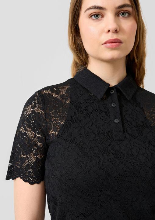 Produktbild s.Oliver Transparentes Poloshirt aus Spitze (M)