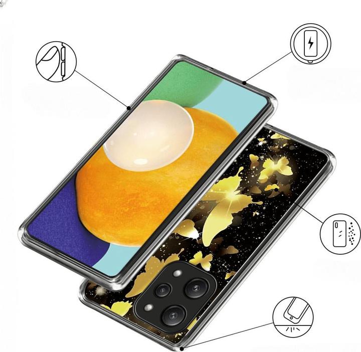 Produktbild Cover-Discount Xiaomi Redmi 12 - Cover Handyhülle IMD Schmetterling gold (Xiaomi Redmi 12)