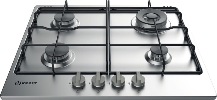 Immagine prodotto Indesit THP 642 W/IX/I RU piano cottura Acciaio inossidabile Da incasso Gas 4 Fornello(i)