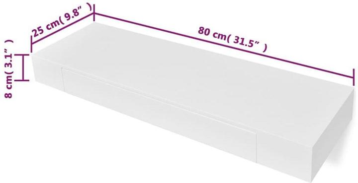 Produktbild vidaXL Wandregal (25 x 80 x 8 cm)