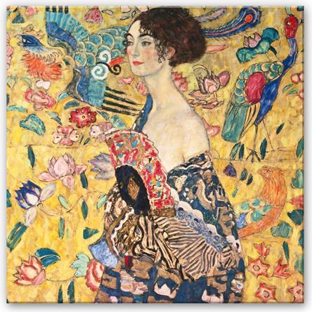 Image du produit Trenddeko Klimt - Dame à l'éventail (40 x 40 cm)