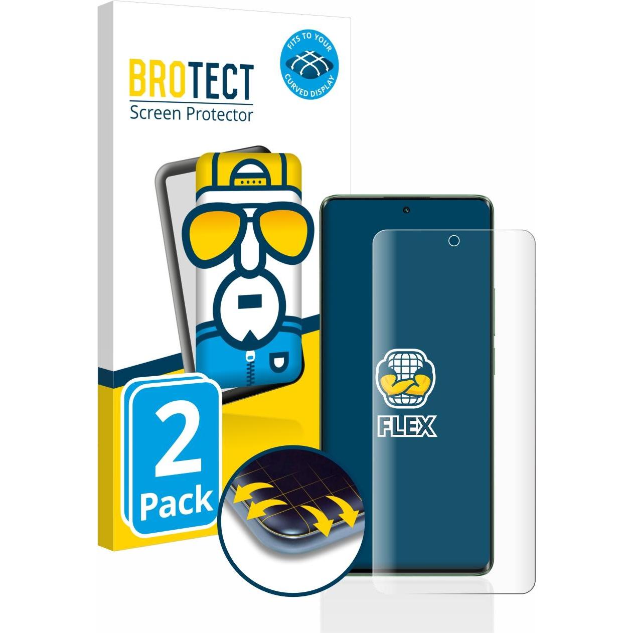 BROTECT Full-Cover Displayschutz (2 Stück, Realme 11 Pro), Smartphone Schutzfolie, Transparent