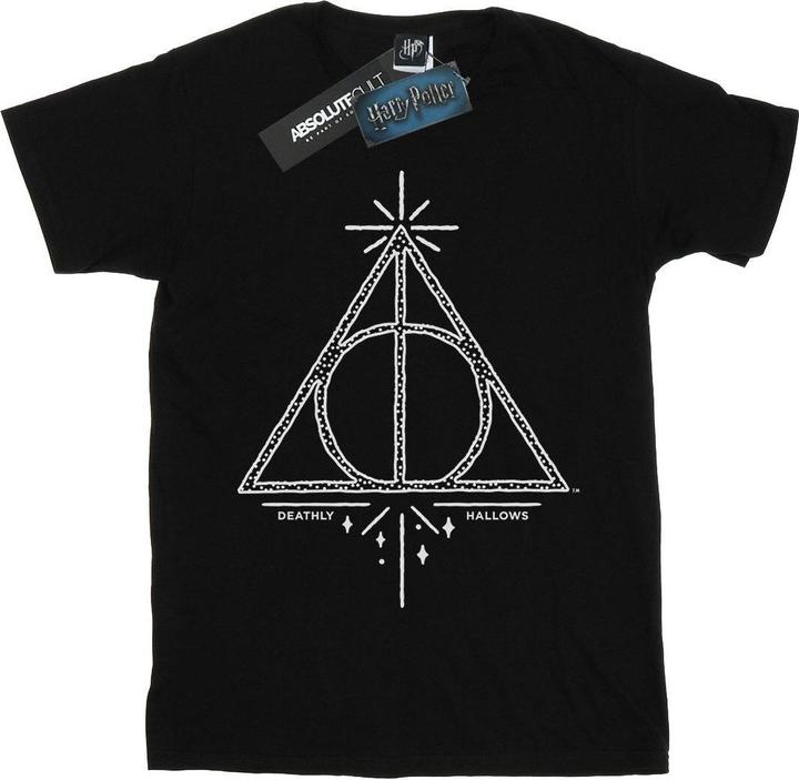 Actual product image Girls Deathly Hallows Symbol Cotton T-Shirt (152, 158)