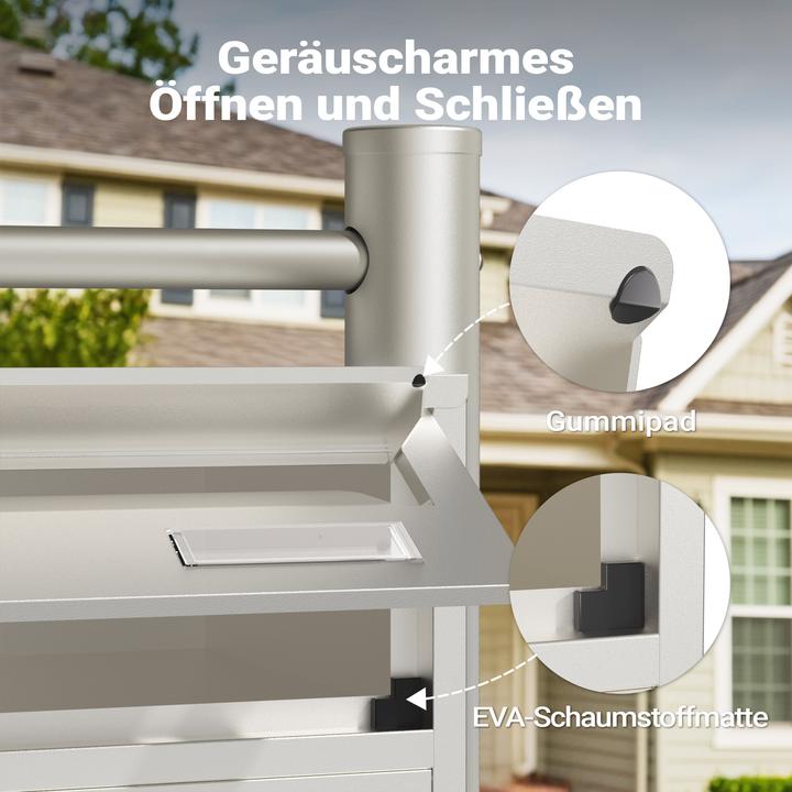 Actual product image Wiltec 3-post letterbox system stainless steel 512x270x1150mm Postal mailbox