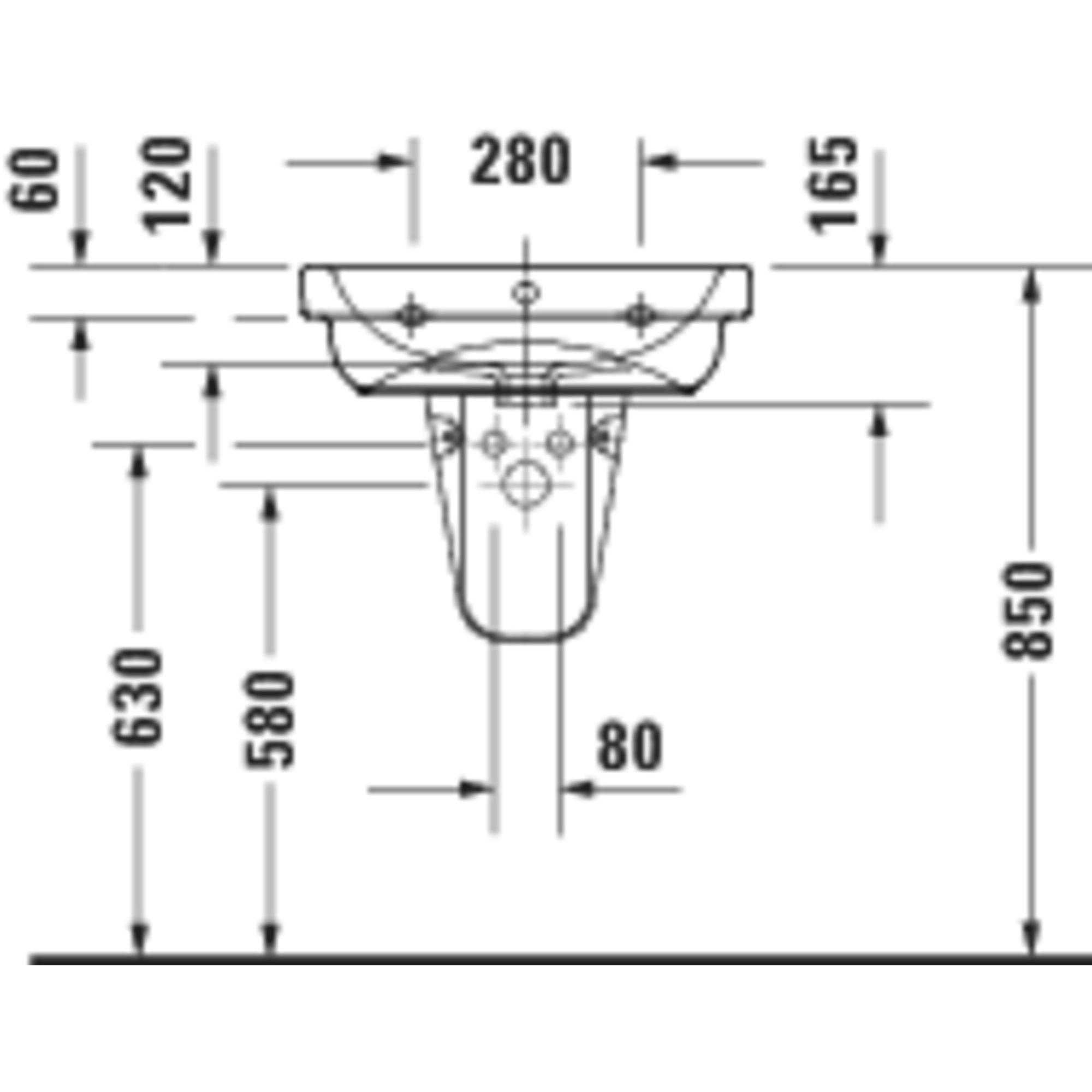 Thumbnail - Duravit, Waschbecken, D-Code Waschtisch, mit Hahnloch, mit Überlauf, 550x430x165mm, Weiss Hochglanz (430 mm, 550 mm)