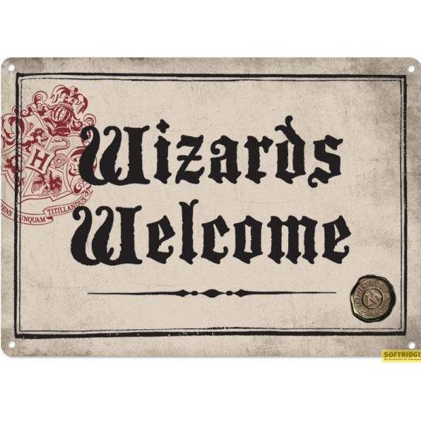 Half Moon Bay, Wanddeko, Harry Potter Blechschild Wizards Welcome 21 x 15 cm (21 x 15 cm)