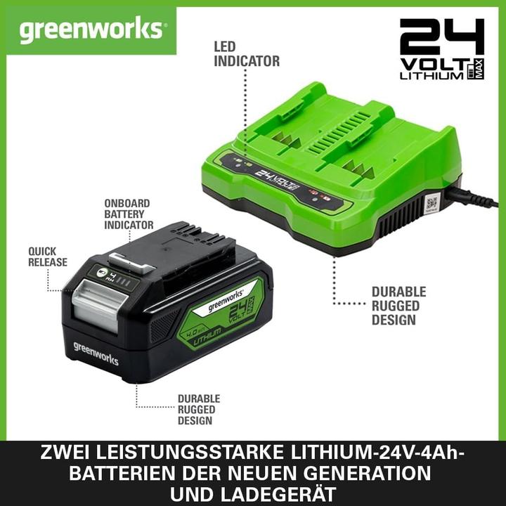 Produktbild Greenworks 24V Starterskit - 2 x 4 Ah Accu's En Duolader (24 V)