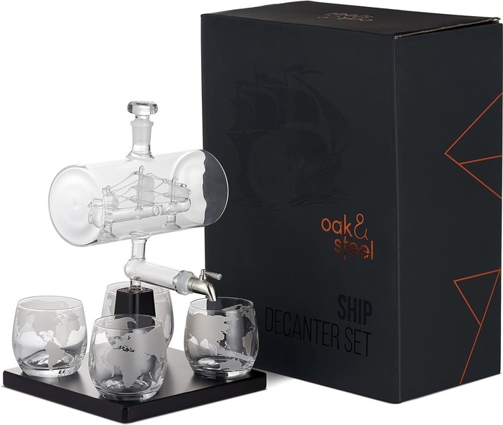 Image du produit Oak & Steel Verres à whisky et décanteurs Bateau (1 l)