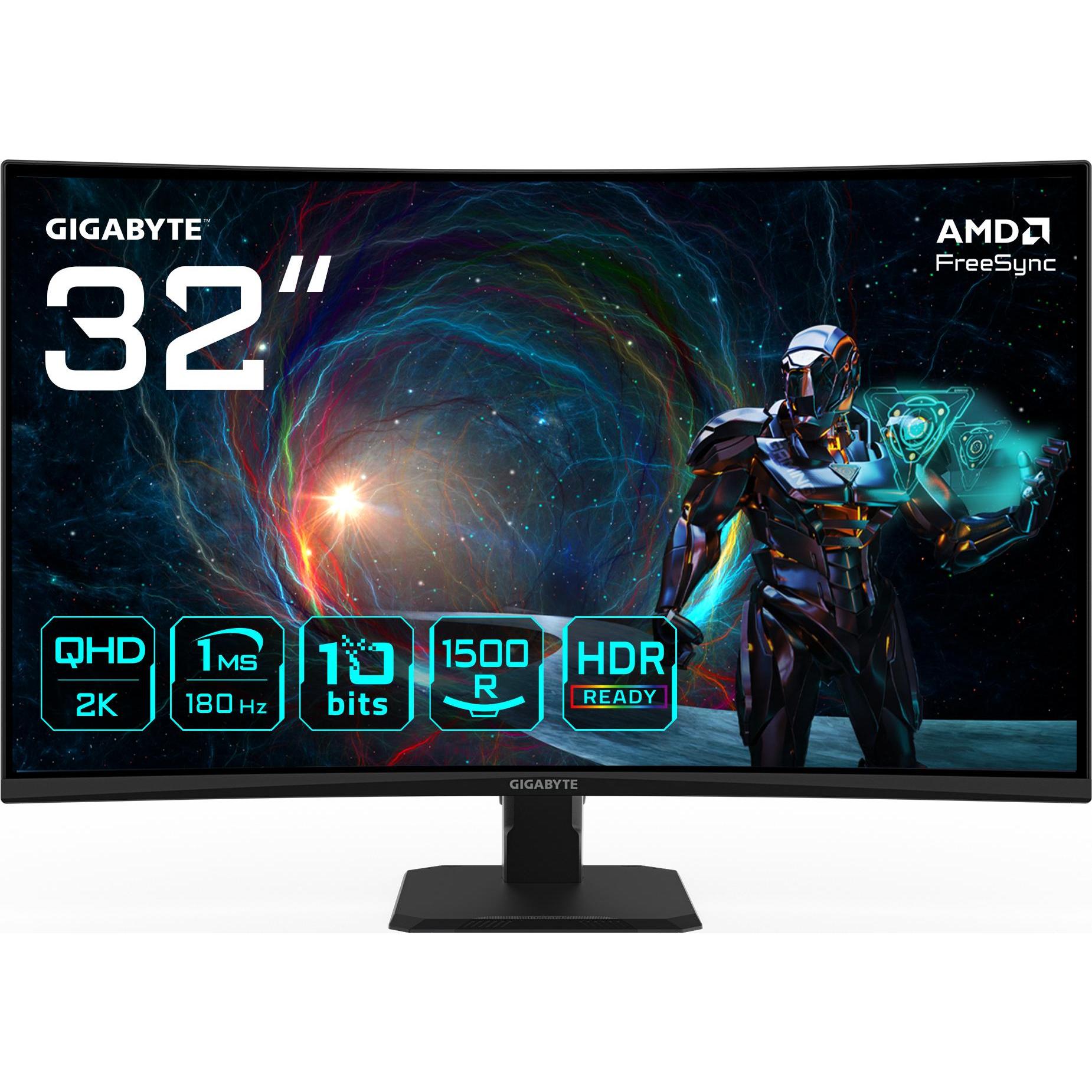 Gigabyte GS32QCA (2560 x 1440 Pixel, 31.50"), Monitor, Schwarz