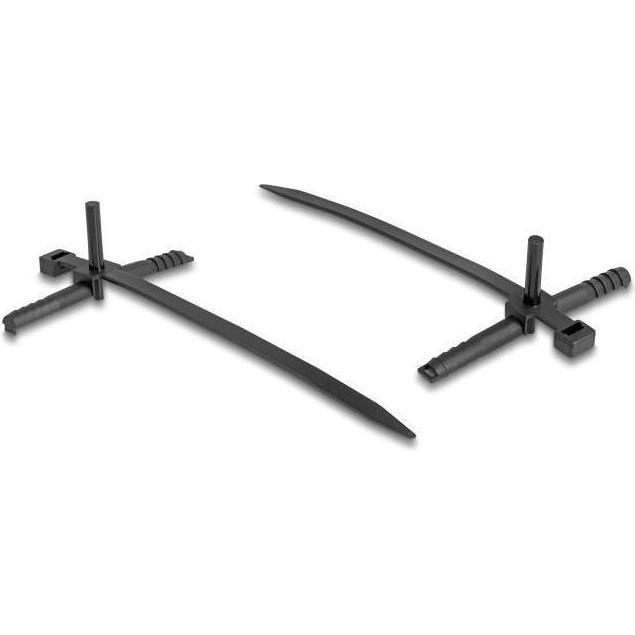 Delock, Fascette, Kabelbinder mit Dübel L 150 x B 7,0 mm schwarz 100 Stück (Fascette in plastica, 150 mm, 100 pz.)