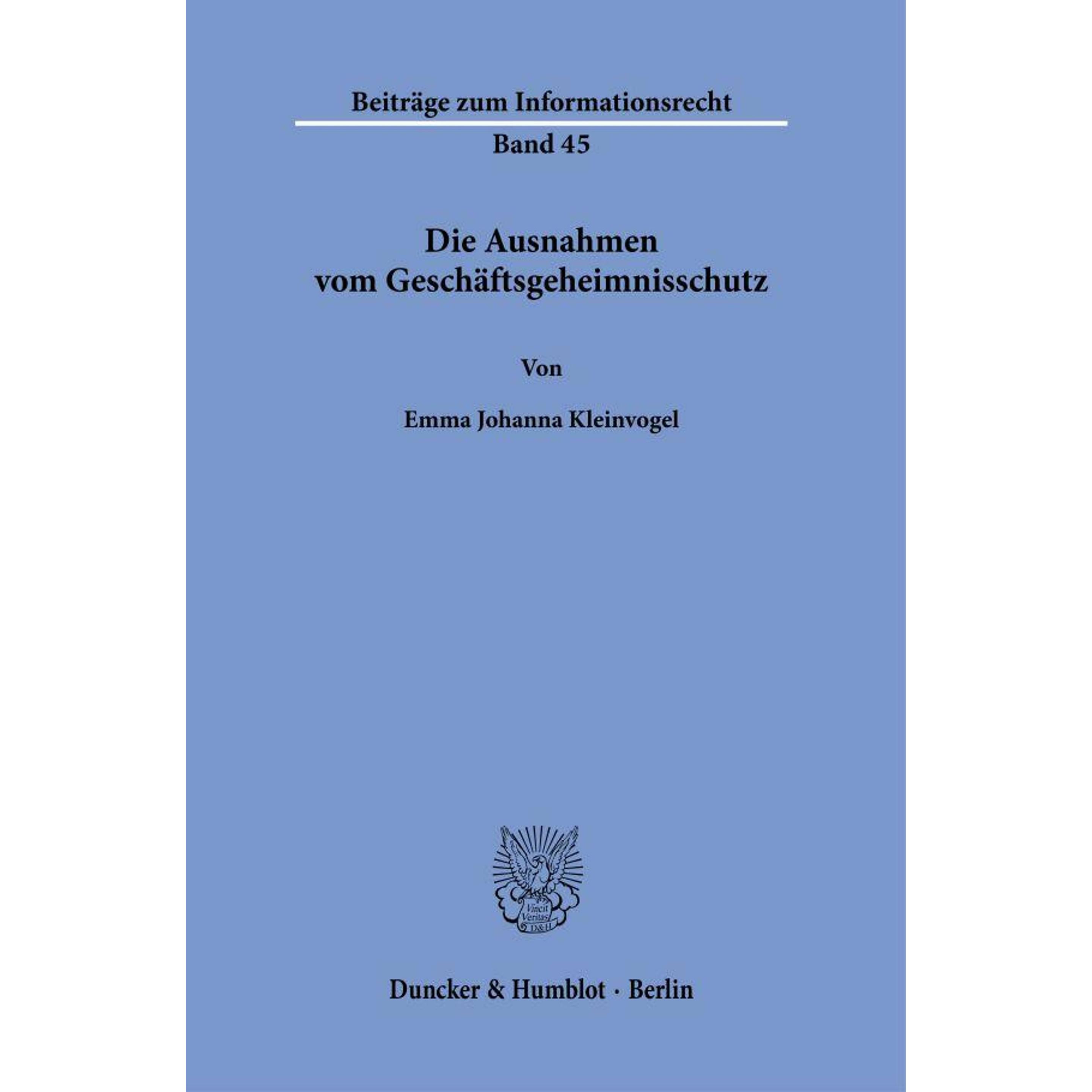 Thumbnail - Kleinvogel:Die Ausnahmen vom Geschäftsg, Fachbücher von Emma Johanna Kleinvogel