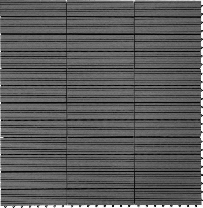Productafbeelding Swisshandel24 WPC vloertegel Rhone, houtlook balkon/terras, 11x elk 30x30cm = 1m² Premium, antraciet lineair (11x, 30 x 30 cm)