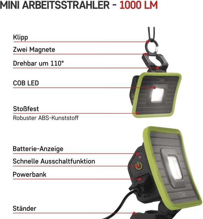 Produktbild Emos LED aufladbares Arbeitslicht P4539, 1000 lm (1000 lm)