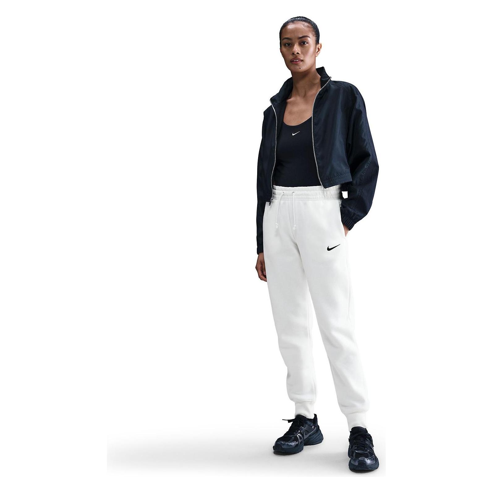 Nike, Damen, Sporthose, Women's Phoenix Fleece Mid-Rise Pant (L), Weiss, Beige